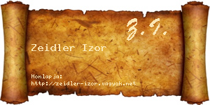 Zeidler Izor névjegykártya